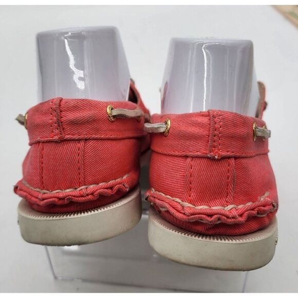 Sperry Top-Sider J.Crew Coral Canvas Boat Shoes Women's Size 7 - Picture 3 of 10